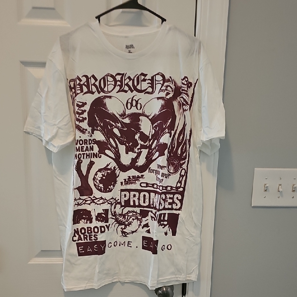 Broken Promises White Graphic Tee